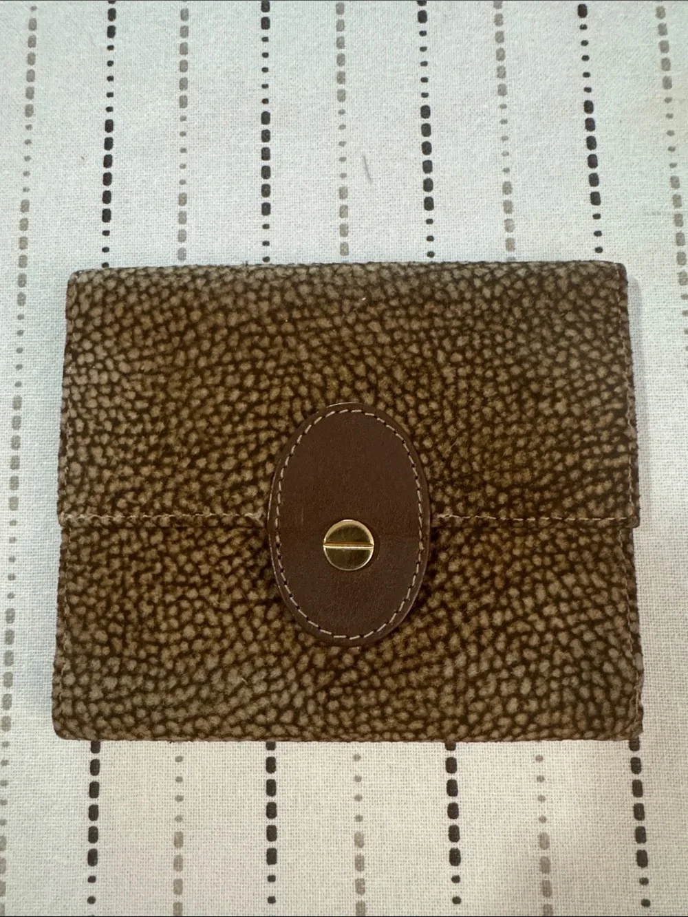 Burbonese Made in Italy Women's Quail pattern Occhio di Perniece vintage wallet